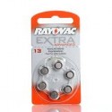 Plaquette 6 piles 13 RAYOVAC Ultra étiquette orange